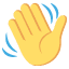 Waving hand support icon